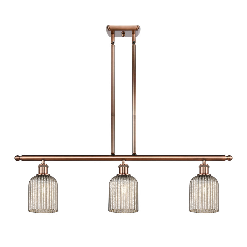 Fiennes 3 - Light Kitchen Island Pendant, Polished Chrome, Mercury