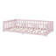 Structure de lit plateforme contemporaine avec garde-corps et lattes robustes-901289897