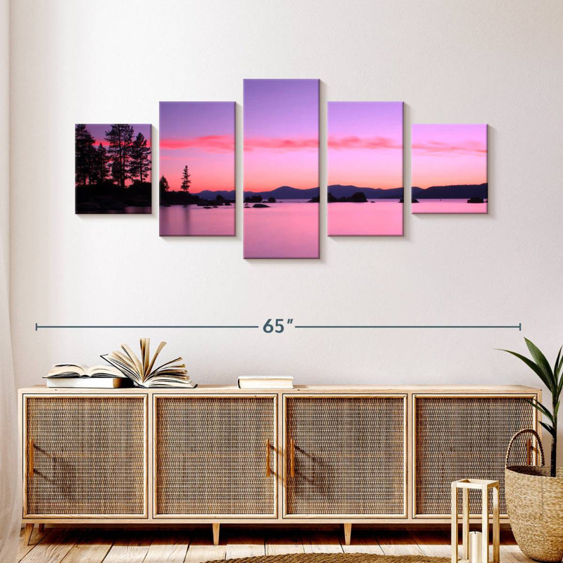 Pink Dusk Above Lake Tahoe, H 24 po x l 55 po