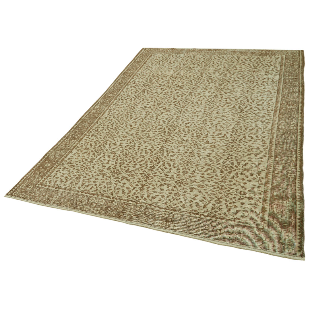 Vintage Beige Vintage Wool Handmade Area Rug
