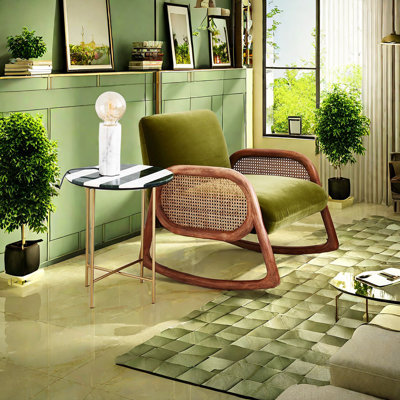 Chaise berçante en rotin nordique