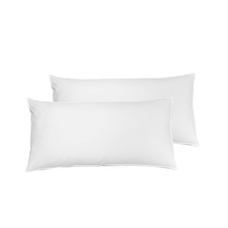 Scheinuk Set of 2 Cotton Bed Feather & Down Medium Support Pillow, 40cm H x 80cm W x 10cm D