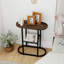 Table d'appoint ovale industrielle à 2 niveaux avec tablette en filet