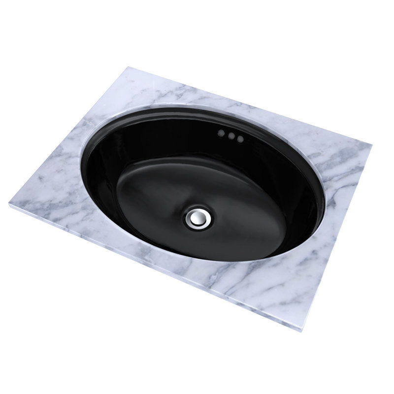 TOTO® Dartmouth® 18-3/4" x 13-3/4" Oval Undermount Bathroom Sink, Ebony, Ebony