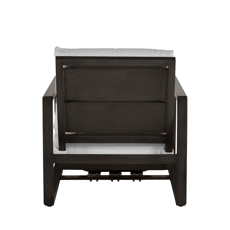 Avondale Patio Lounge Chair with Cushions, No Welt + Standard Fill, Cabana Stripe Midnight, Slate Gray