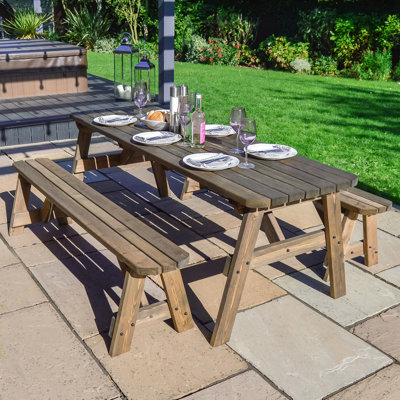Aggi Rectangular 3 - Piece 2 - Person 150Cm L Outdoor Picnic Table