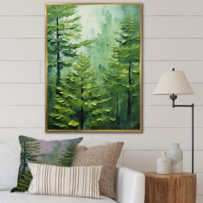 «Neon Green Redwood Trees Forest II», reproduction d'art sur toile