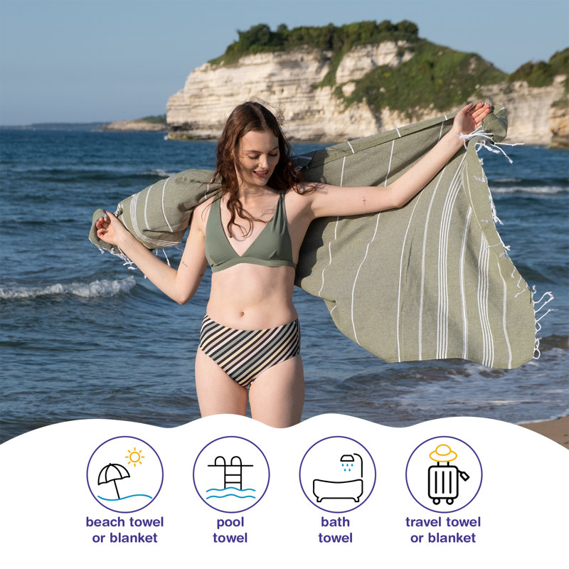 Ensemble de serviettes de plage Dayanara, Olive Green