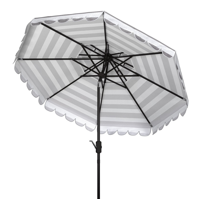 Parasol de plage 8,4 pi Cali, Gris / blanc, Noir