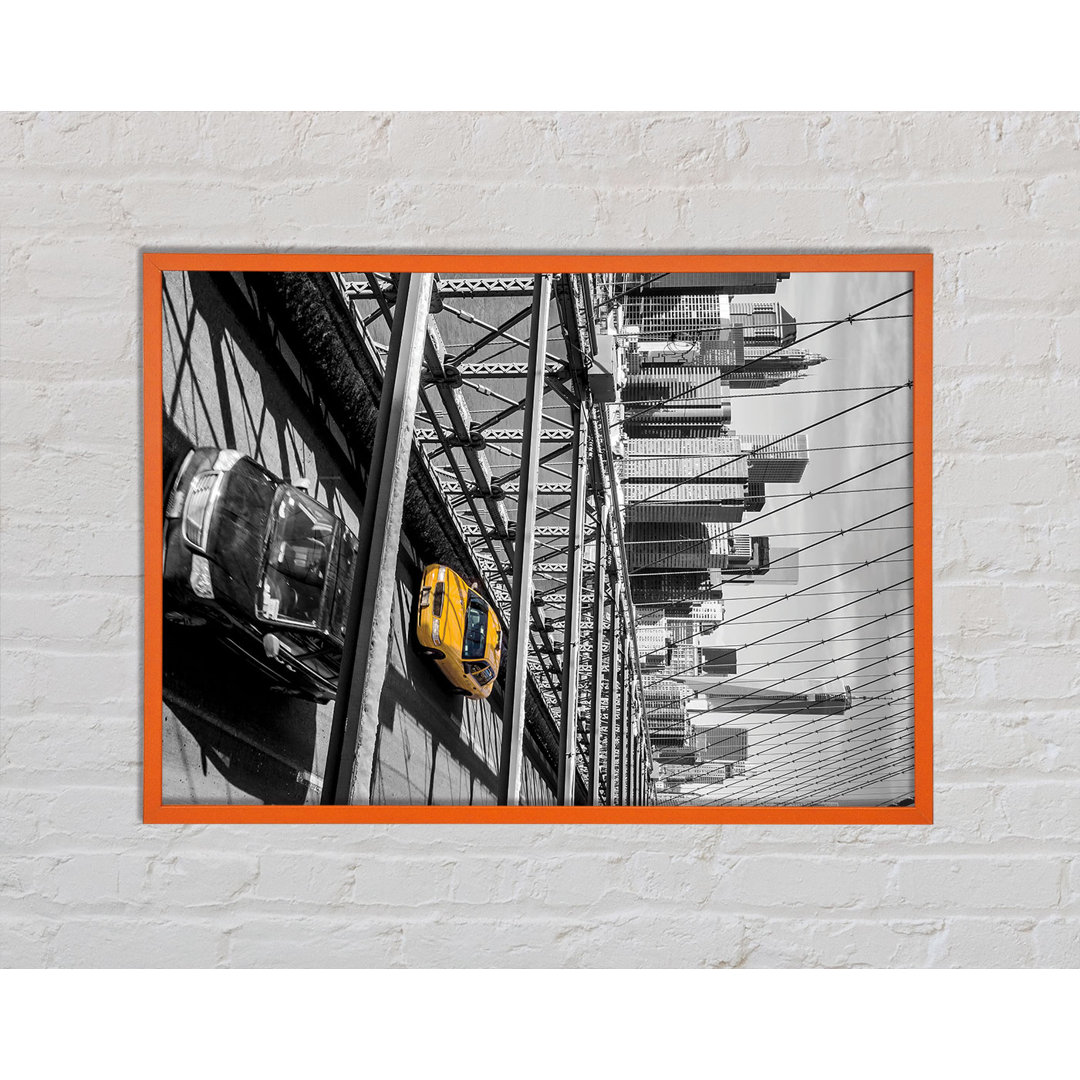 Annelizabeth Brooklyn Bridge Yellow Cab NYC - Einzelne Bilderrahmen Kunstdrucke