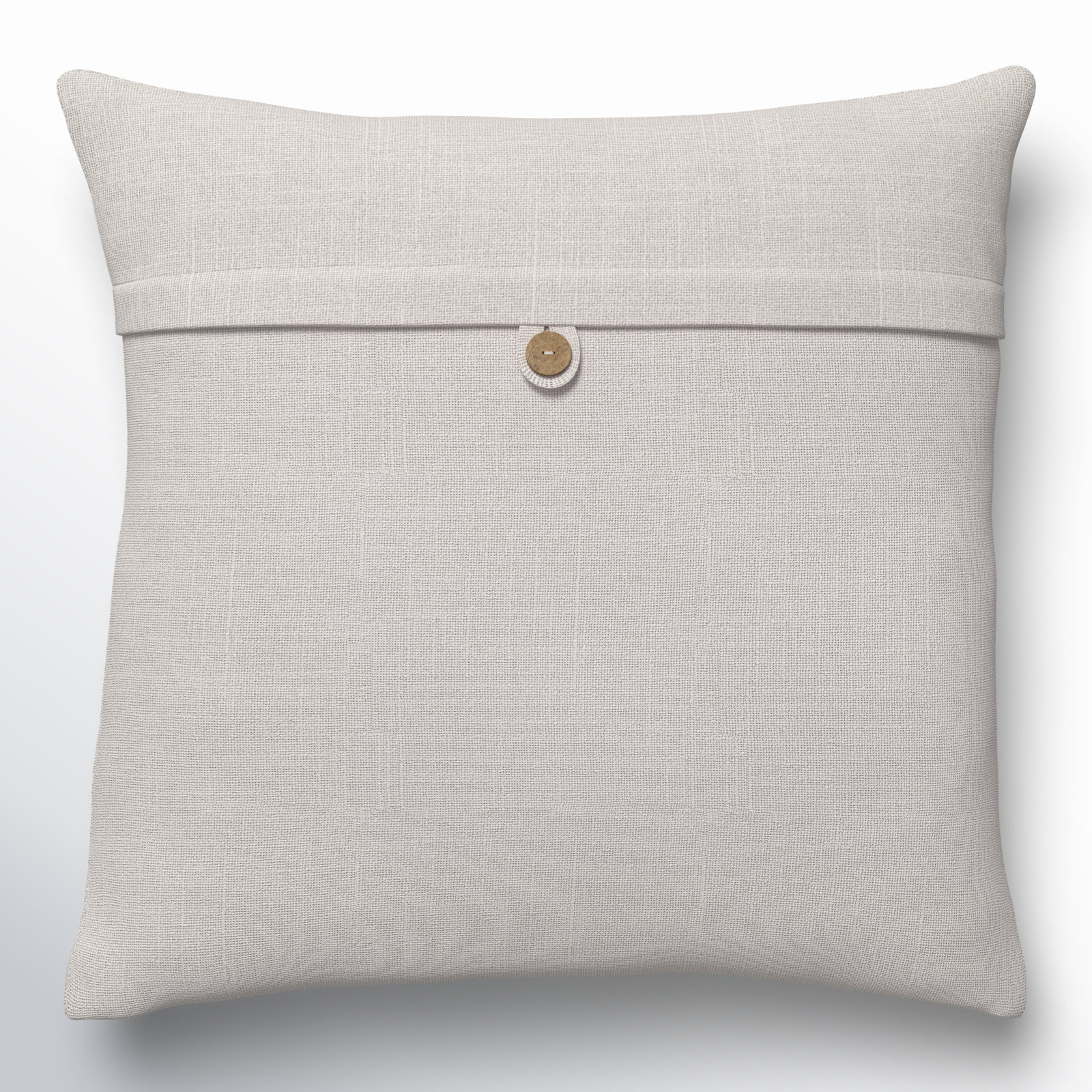 Leigh Buttons Cotton Throw Pillow, 20" x 20", Off White, Down