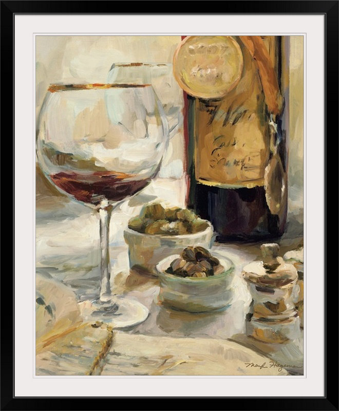 «Award Winning Wine I» par Marilyn Hageman, reproduction d'art, H 38 po x l 32 po x P 1 po, Cadre noir
