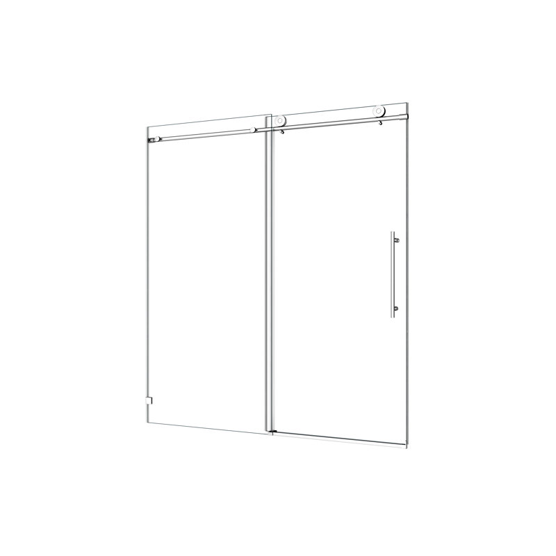 Porte de douche coulissante simple sans cadre l 48 po x H 76 po