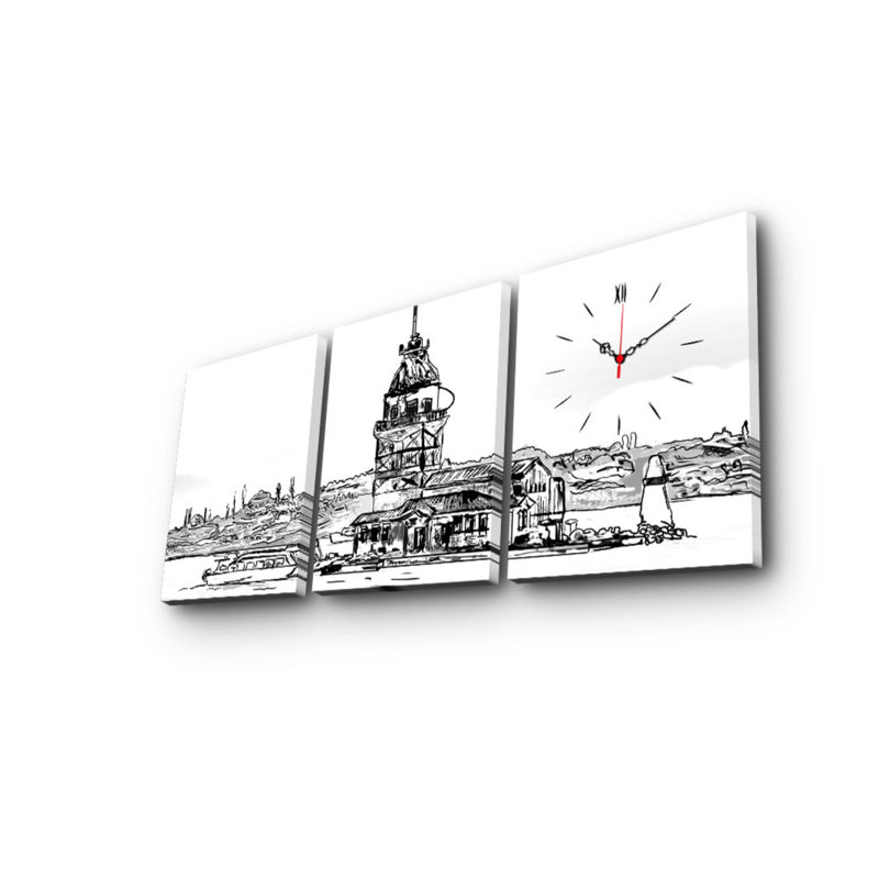 Ensemble d'horloge murale 3 pièces Elegant Structure robuste en bois à 100%, épaisseur: 1,2 po | Parfait pour la décoration intérieure et les intérieurs modernes, conception unique