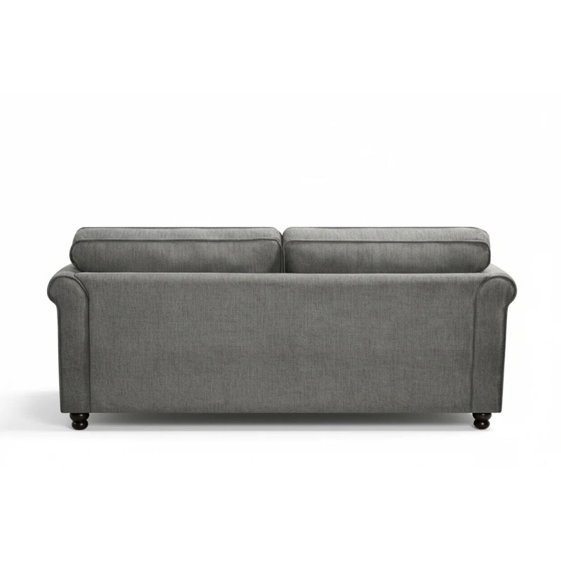 Baldemar 3 Seater Chenille Sofa, Dark Grey, 3