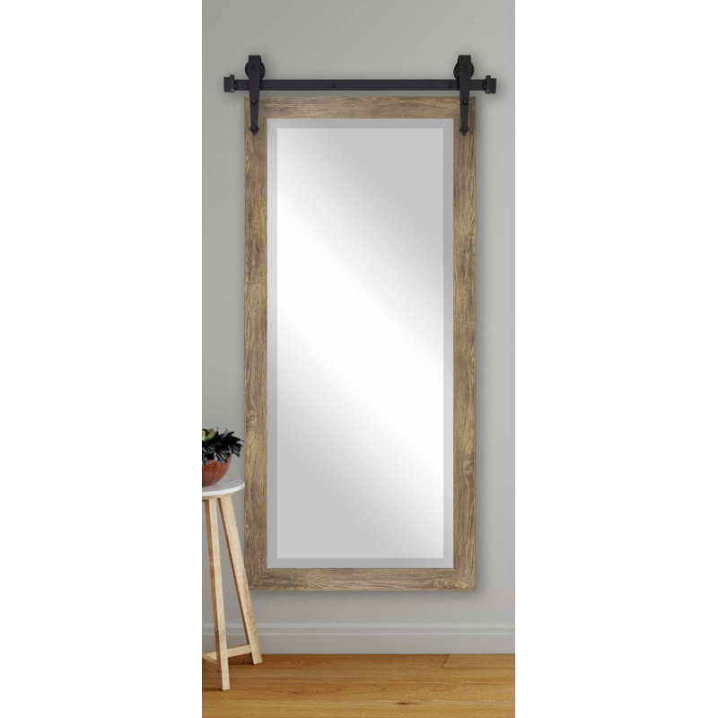 Grand miroir biseauté Lanphear, H 65,5 po x l 32 po, Brun
