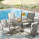 Dester Round 4 - Person Dining Set with 4 Swivel&Rocking Chair and Cushions