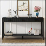High-Quality Console Table with Vertical Stripe Drawers for Various Rooms