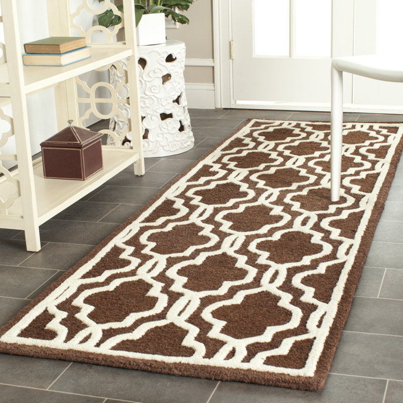 Cannen Hand Tufted Wool Geometric Rug, Runner 2'6" x 12'