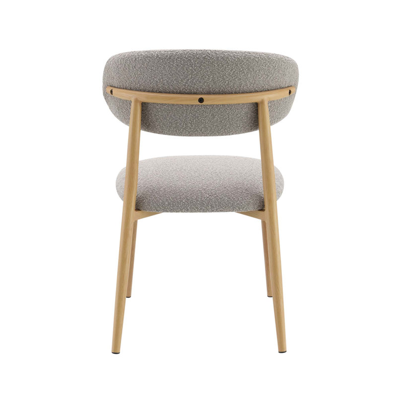 Grey Boucle Finish Side Chair,Set Of 2