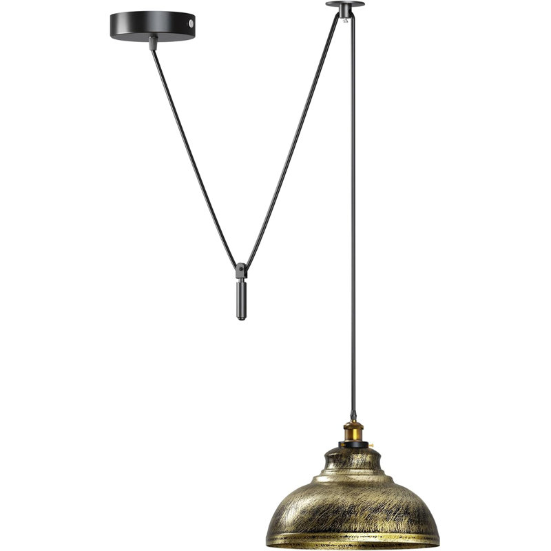 1 - Light Dome Pendant, Brushed Brass