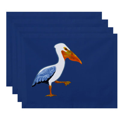 Ensemble de napperon 4 pièces à imprimé animalier de pélican Dryden