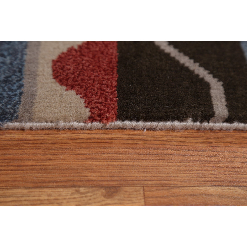 One-of-a-Kind 8'2" x 10'2" New Age Rectangle Wool Area Rug in Blue and Brown