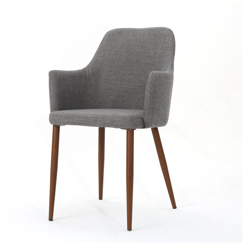 Chaise de salle à manger, 1, Gris foncé, Brun