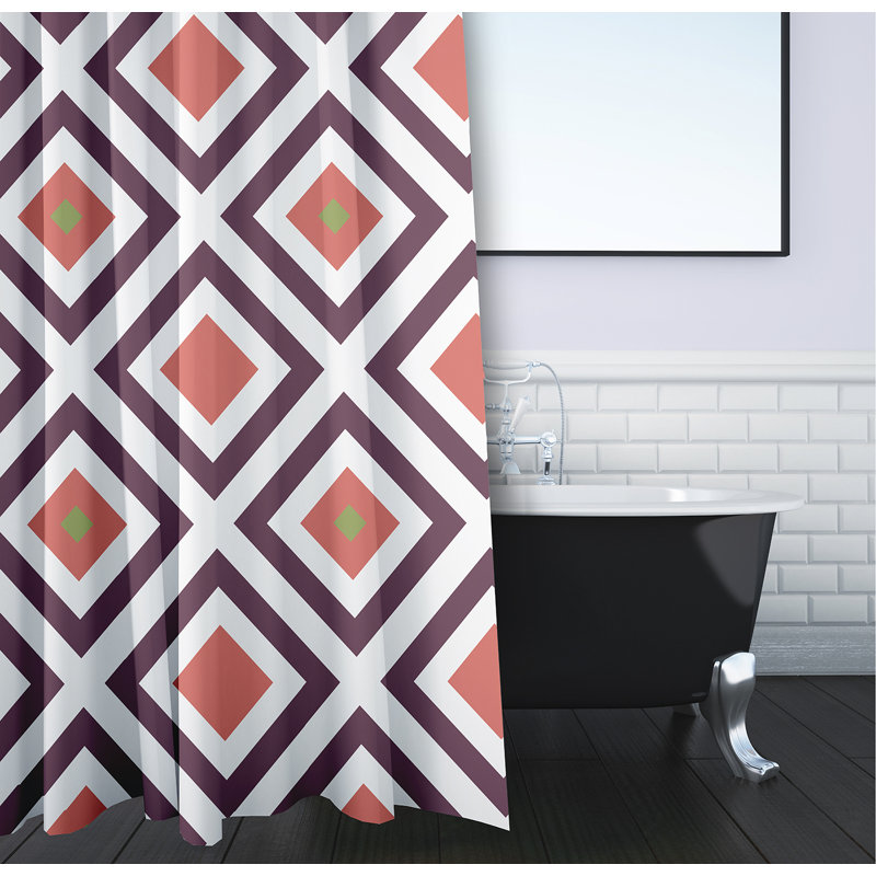 Joshi Floral Shower Curtain, Purple/Coral