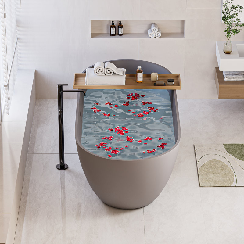 Baignoire autoportante à surface solide gris mat Modern Comfort