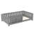 Twin bed with built-in bookshelf and high-quality safety guardrail,Gray-701980666-701980664