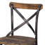 Tabouret de bar moderne Tabouret de bar élégant avec dossier croisé et lattes de bois, combinant des styles rétro et industriel.