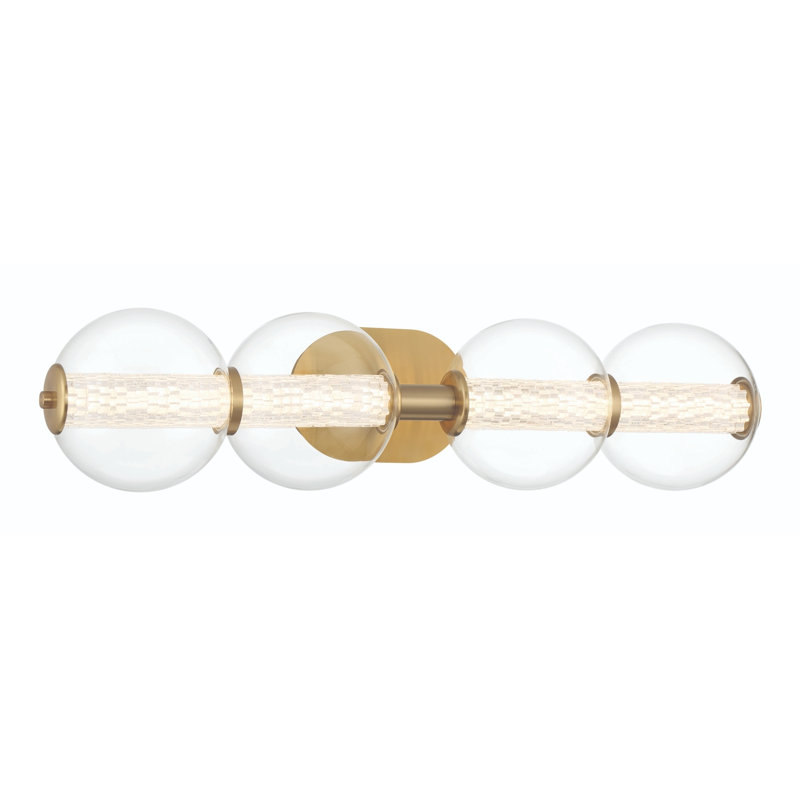 Atomo 4 Vanity Light with Clear Glass, Gold