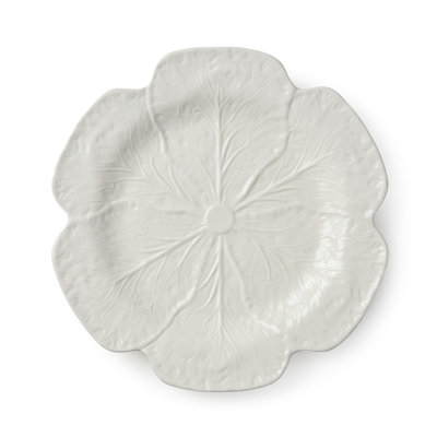 Plateau rond à motif de chou blanc 13 po Le Jardin chou blanc ivoire sculpté