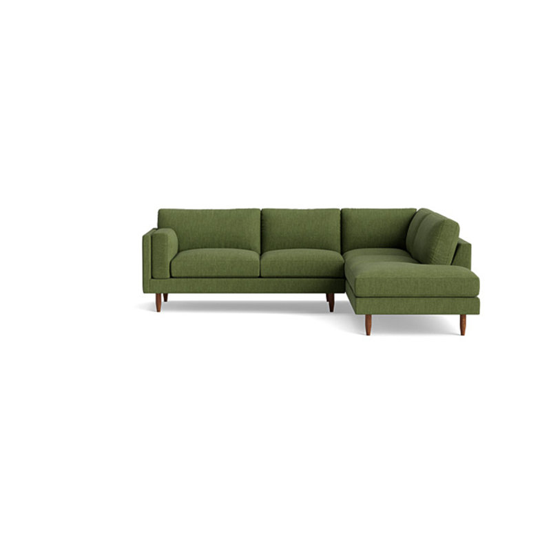 Skinny Fat Sectional, Performance Weave - Basil, Right Hand Facing