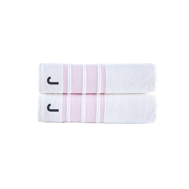 Essuie-mains 2 pièces Clarion, J, Rose, Draps de bain - paquet de 2