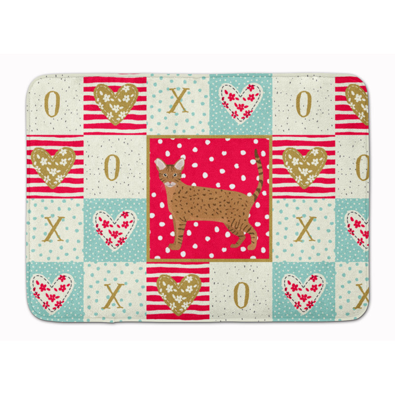 Tapis de cuisine à mousse mémoire cat love Charvi, Ocicat 1
