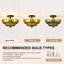 Plafonnier semi-encastré 3 lumières rétro avec fleur en verre 11,8 po Vintage pour couloir salon cuisine chambre salle de bain-131282330