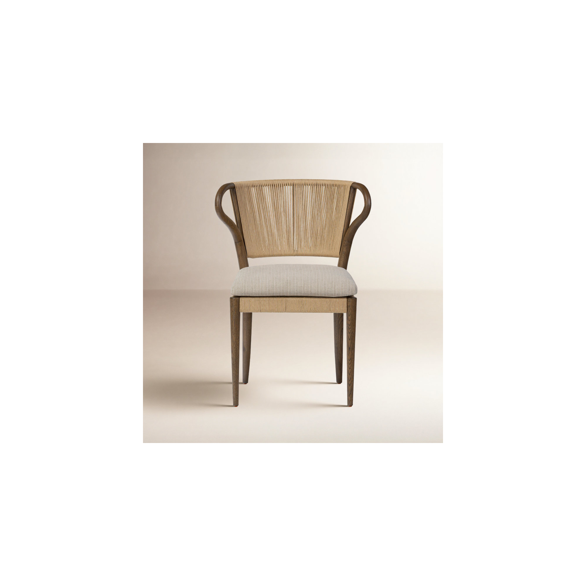 Amira Armless Dining Chair, Brown/Laine Natural
