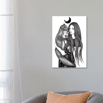 Night Foxes by Andrea Hrnjak - Wrapped Canvas Print