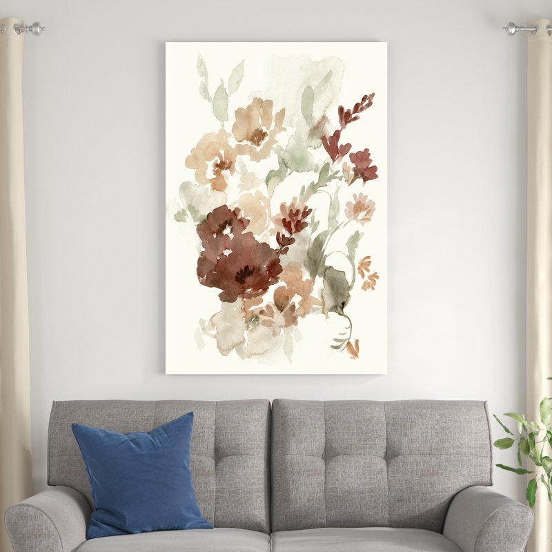 «Waning Bouquet II» par Jennifer Goldberger - peinture sur toile tendue, H 48 po x l 32 po