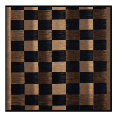 Tapis damier noir lavable à la machine