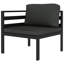 Ensemble modulaire de patio carré de 27,6 po de largeur avec coussins