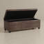 Banc ottoman de rangement rectangulaire contemporain de 122 cm de large, recouvert de cuir végane et doté d'un couvercle relevable et d'une mousse haute densité.-410956585