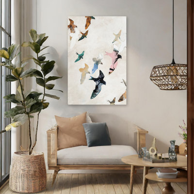 Abstrait oiseaux 2 - animaux contemporains, art d'oiseaux