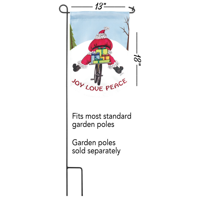 Drapeau de jardin en polyester 2 côtés Brishon 1 pi 6 po x 1 pi 1 po