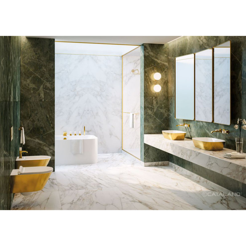 Gold And Silver 23.62'' L Bathroom Sink, White/Gold