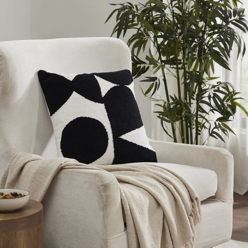 Merano Indoor Pillow, Black/White Geometric