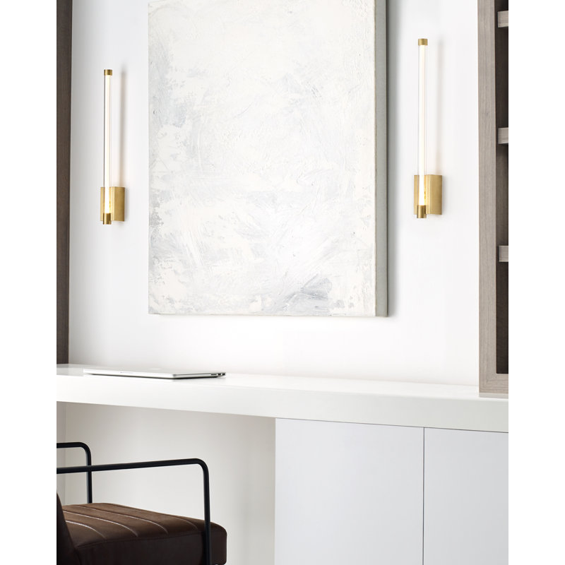 Phobos 1 - Light LED Armed Sconce, Natural Brass