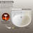 Los Flexi 20-Inch Pedestal Sink Combo, Overflow & 1 Faucet Hole, Ideal for Small Bathrooms